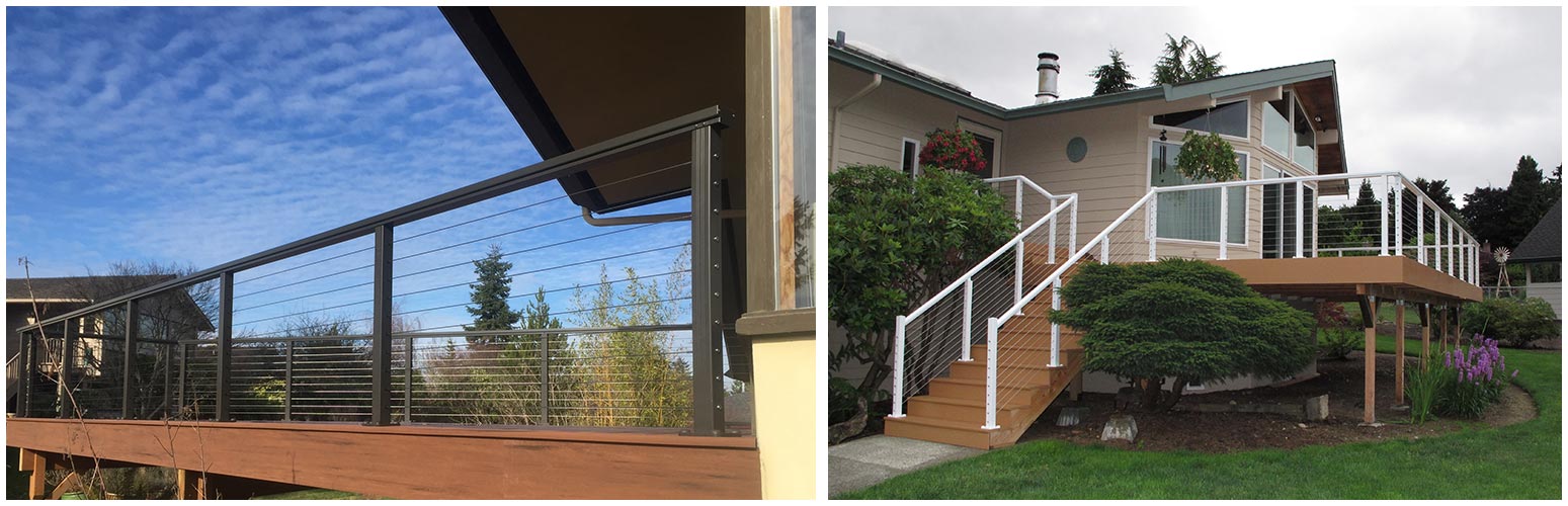 White Aluminum Cable Railing - Seattle, WA